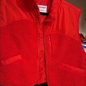 Old Navy Bright Red Fleece Vest